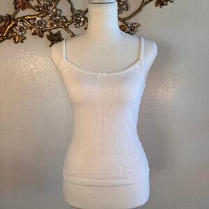 Brandy Melville white ribbed cami